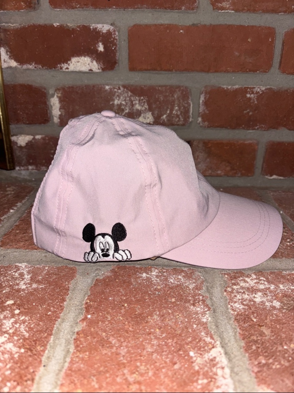 Layer 8 > Light Pink Embroidered Mickey Mouse Running Cap Women’s Hat